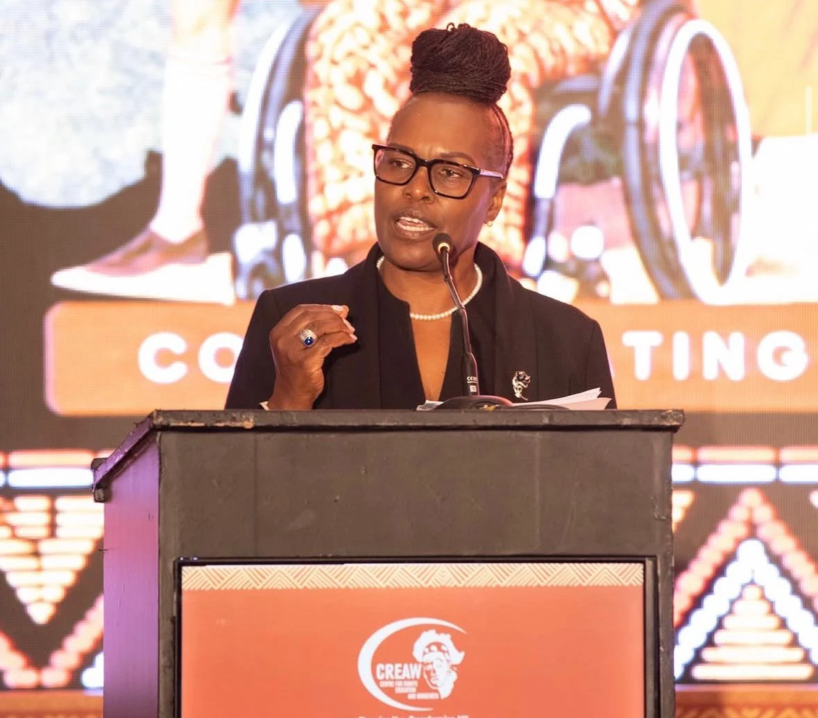 Ann Njogu delivering a keynote and speaking on leadership, justice, resilience and human potential.
