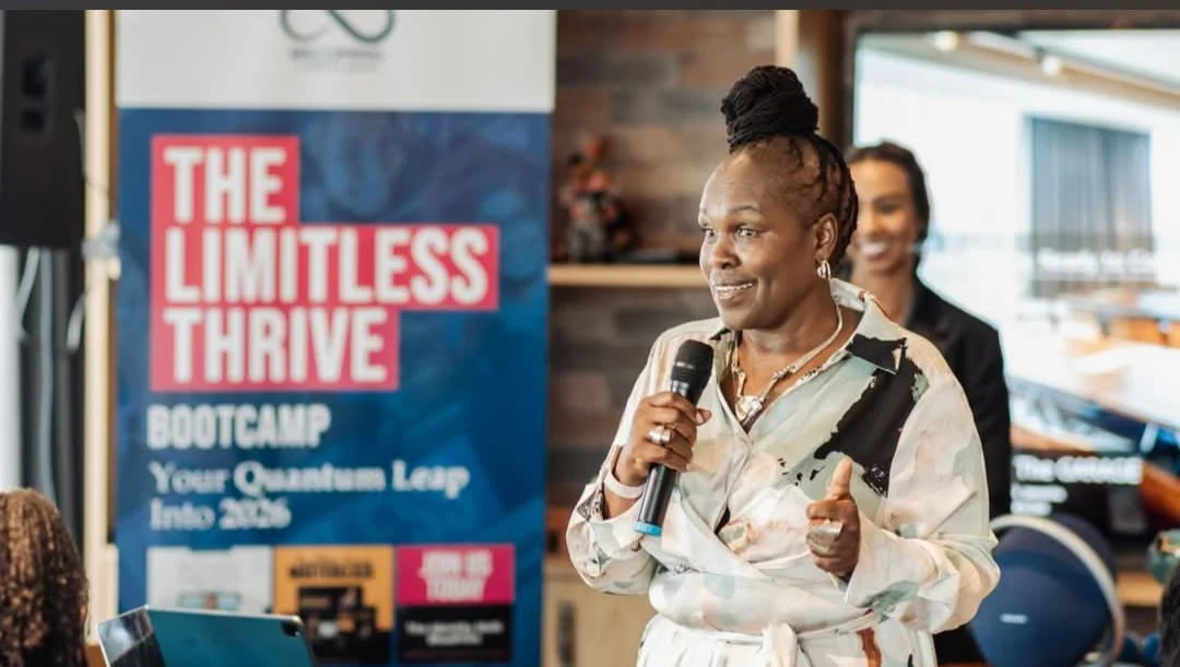 A speaker addressing attendees at the 2025 Limitless Thrive Bootcamp